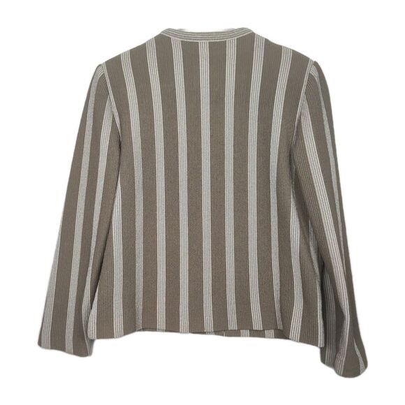 VTG Castleberry London New York Button-up Cardigan Blazer, M, brown stripes - Picture 8 of 9